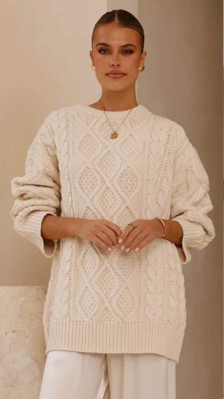 Luna Knit Sweater - Cream sold by Billy J
