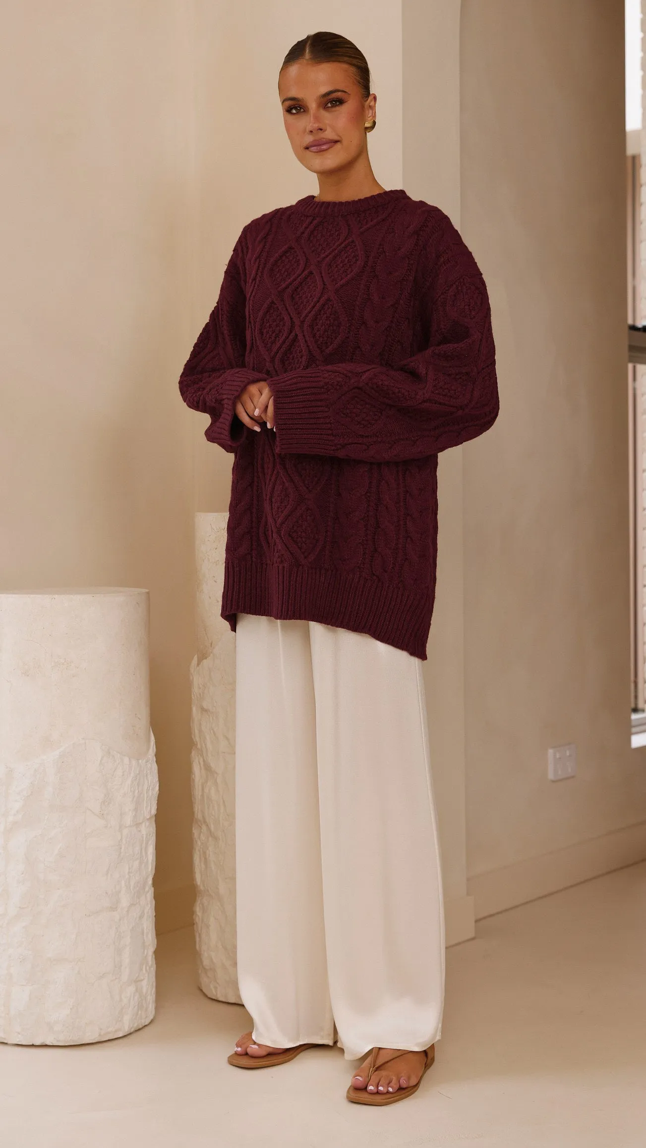 Luna Knit Sweater - Merlot sold by Billy J product image thumbnail 5