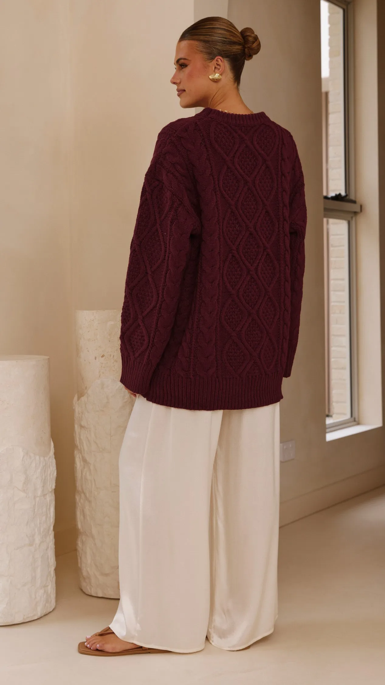Luna Knit Sweater - Merlot sold by Billy J product image thumbnail 2