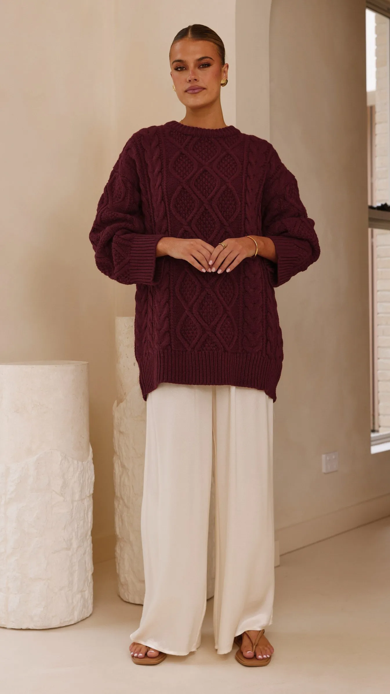 Luna Knit Sweater - Merlot sold by Billy J product image thumbnail 4