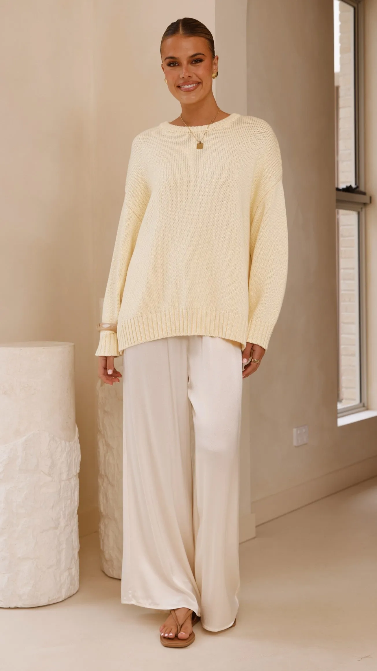 Dara Knitted Sweater - Butter Yellow sold by Billy J