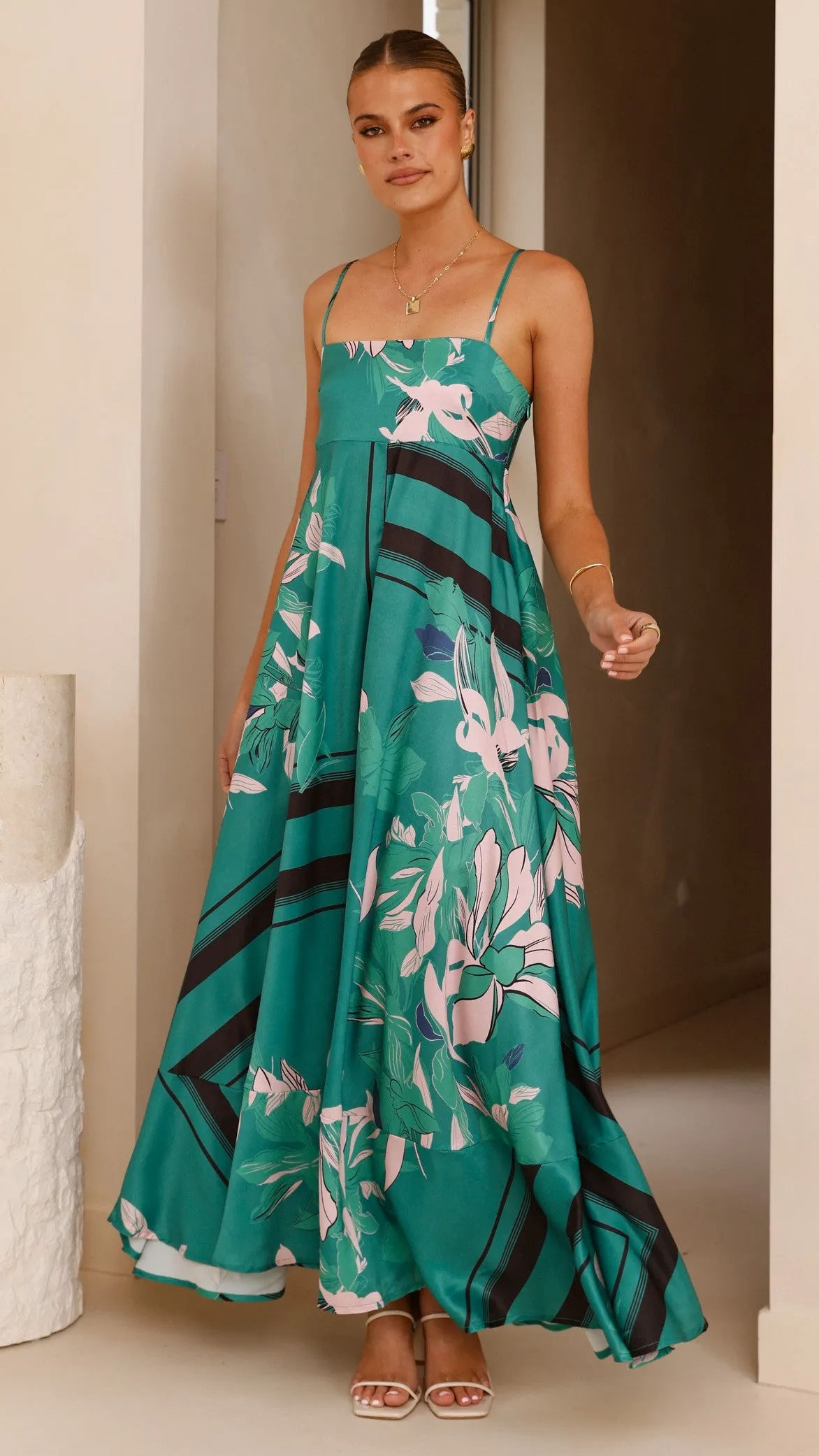 Kaethe Maxi Dress - Green/Pink sold by Billy J product image thumbnail 5