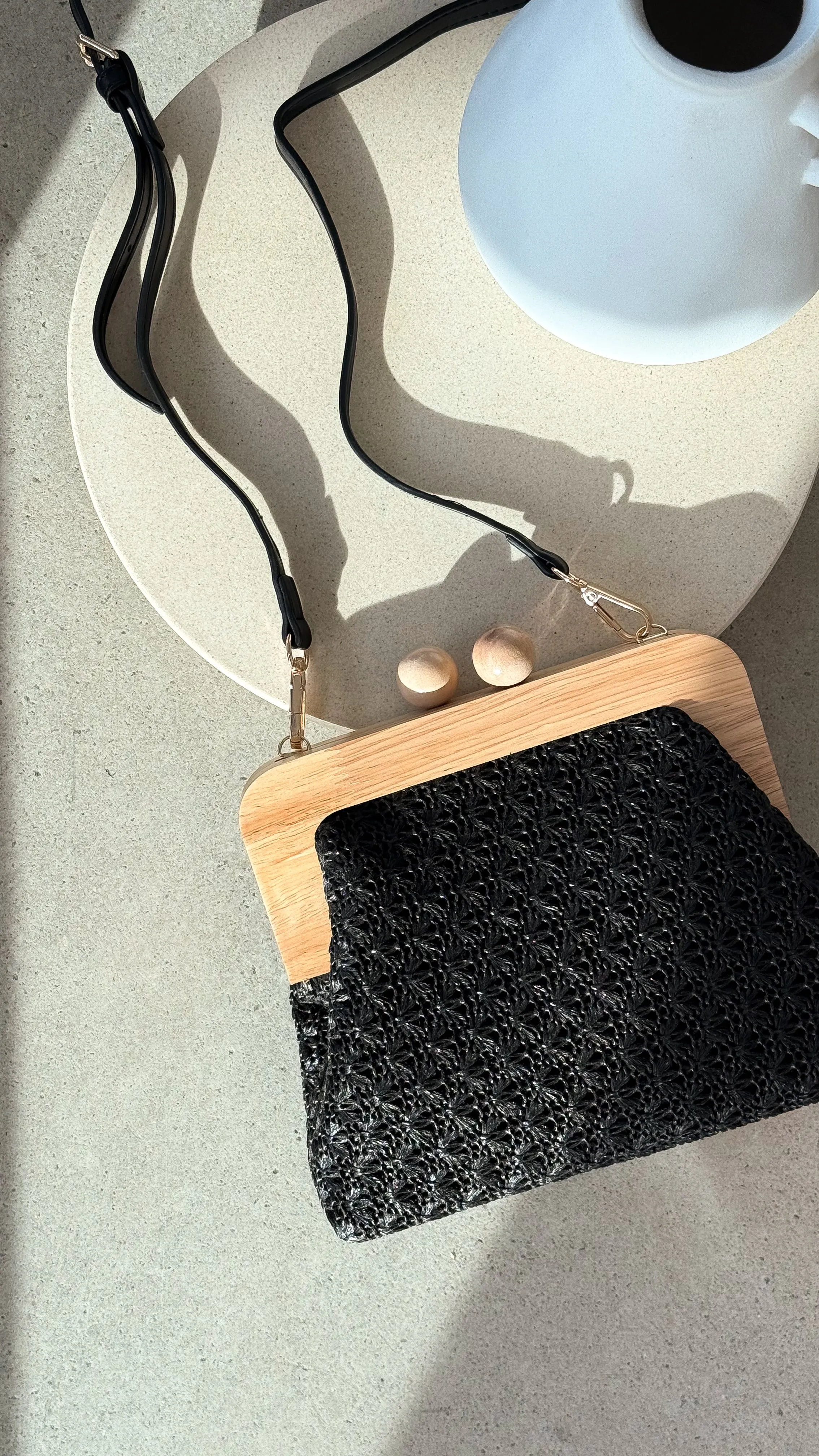 Nelly Weave Timber Clutch - Black sold by Billy J product image thumbnail 2