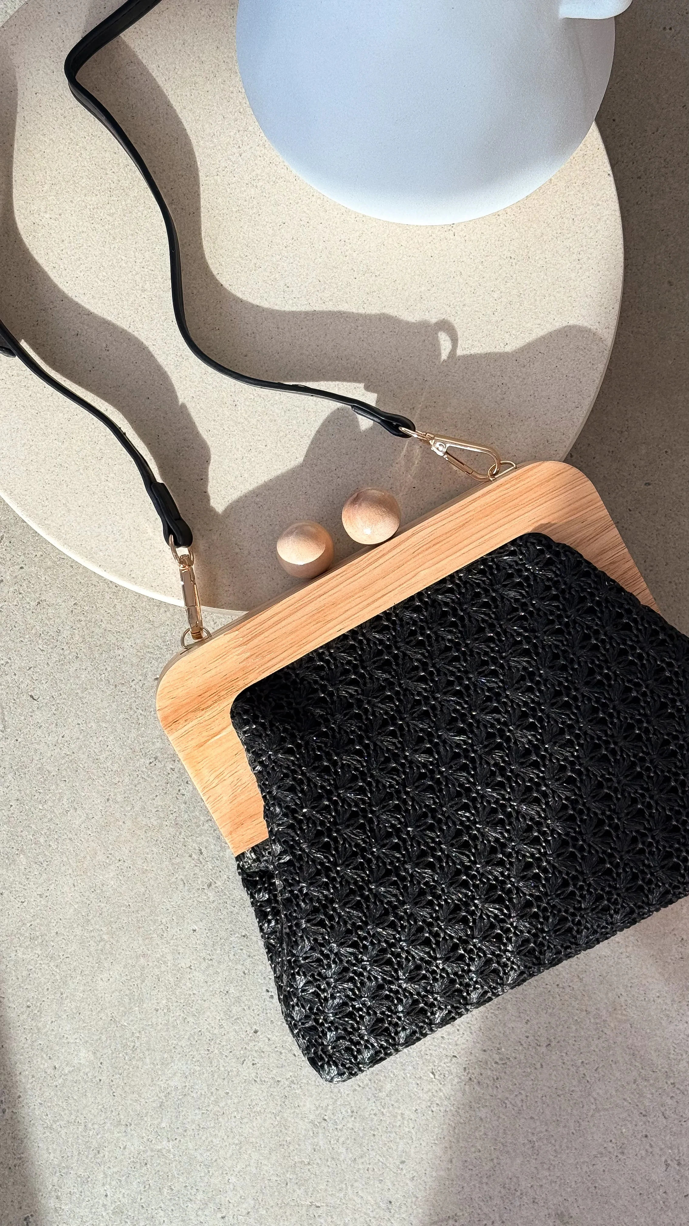 Nelly Weave Timber Clutch - Black sold by Billy J product image thumbnail 3