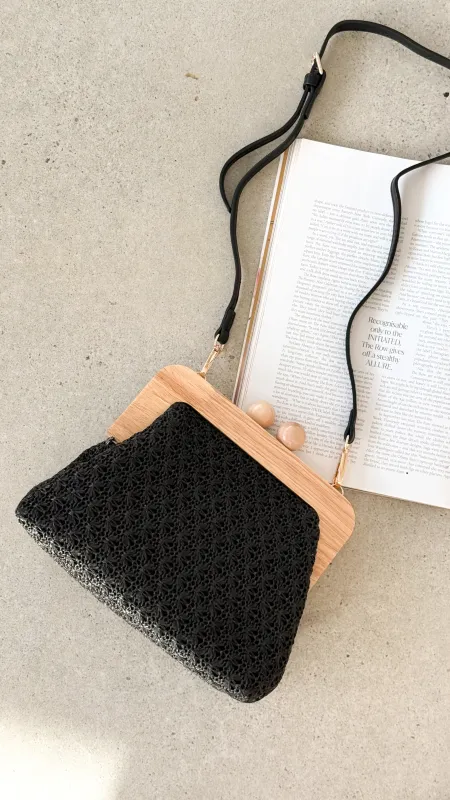 Nelly Weave Timber Clutch - Black sold by Billy J