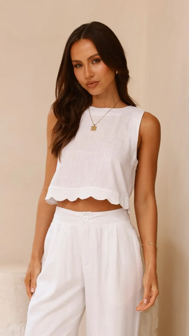 Sadie Top - White sold by Billy J