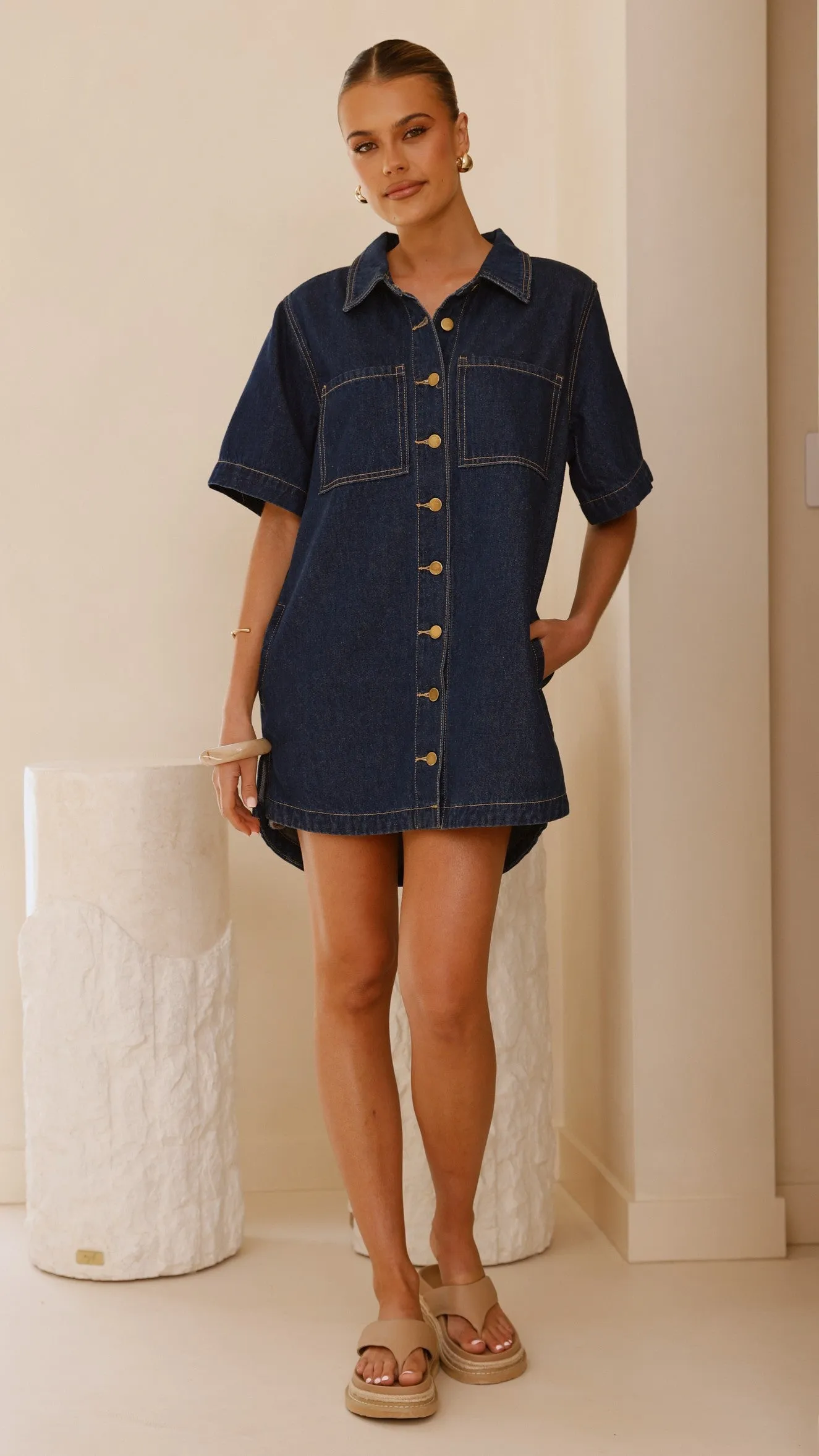 Rayna Denim Mini Dress - Indigo sold by Billy J product image thumbnail 5