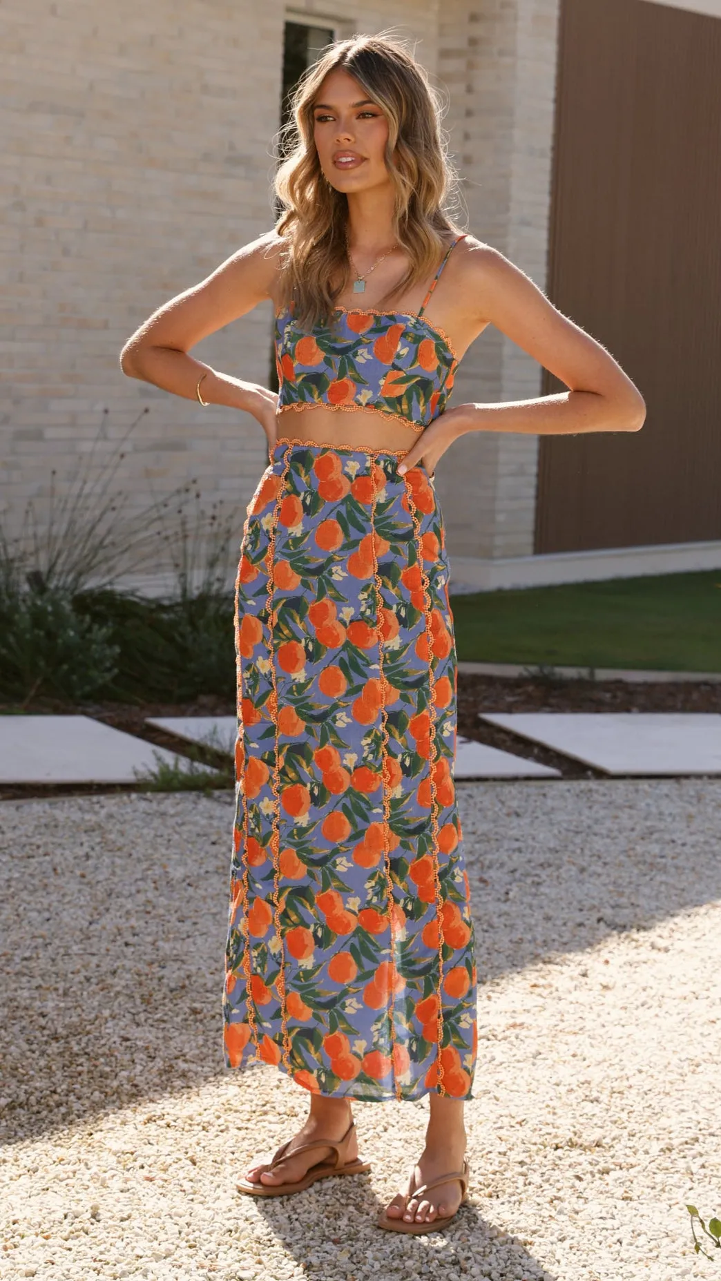 Nova Maxi Skirt - Orange Print sold by Billy J product image thumbnail 3
