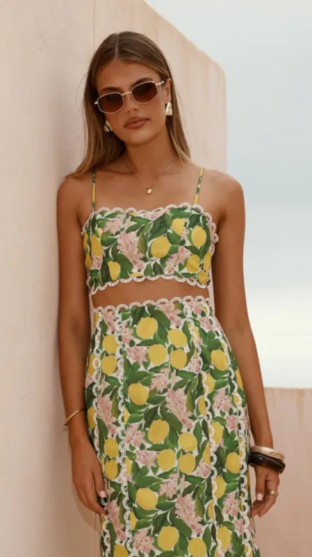 Nova Crop Top - Lemon Print sold by Billy J