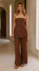 Kailani Strapless Top and Pants Set - Chocolate sold by Billy J