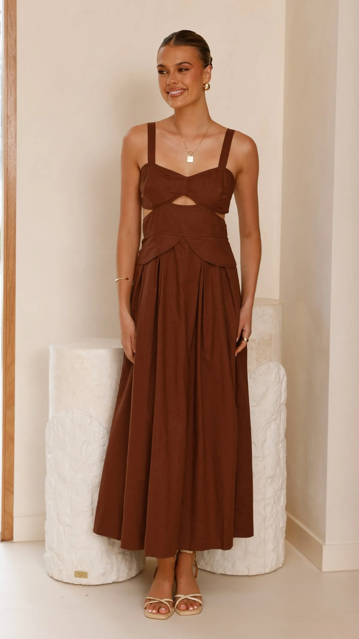 Harleigh Midi Dress - Brown sold by Billy J product image thumbnail 4