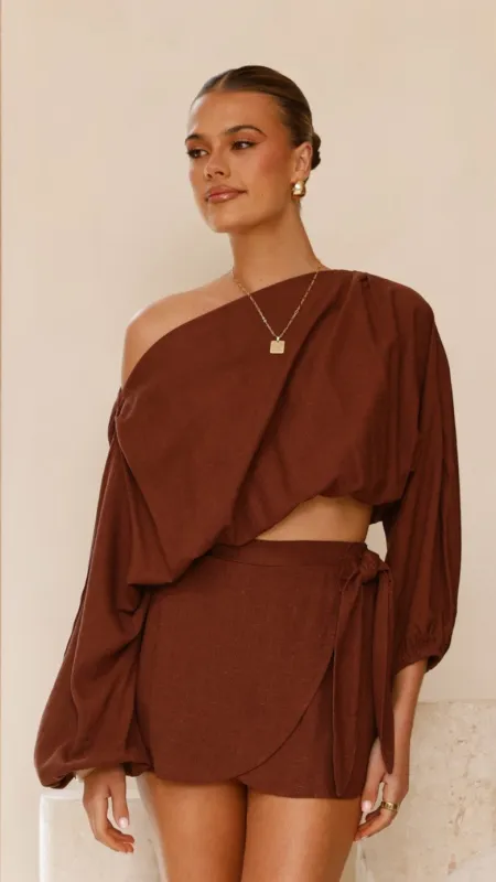 Ilara Wrap Skort - Chocolate sold by Billy J