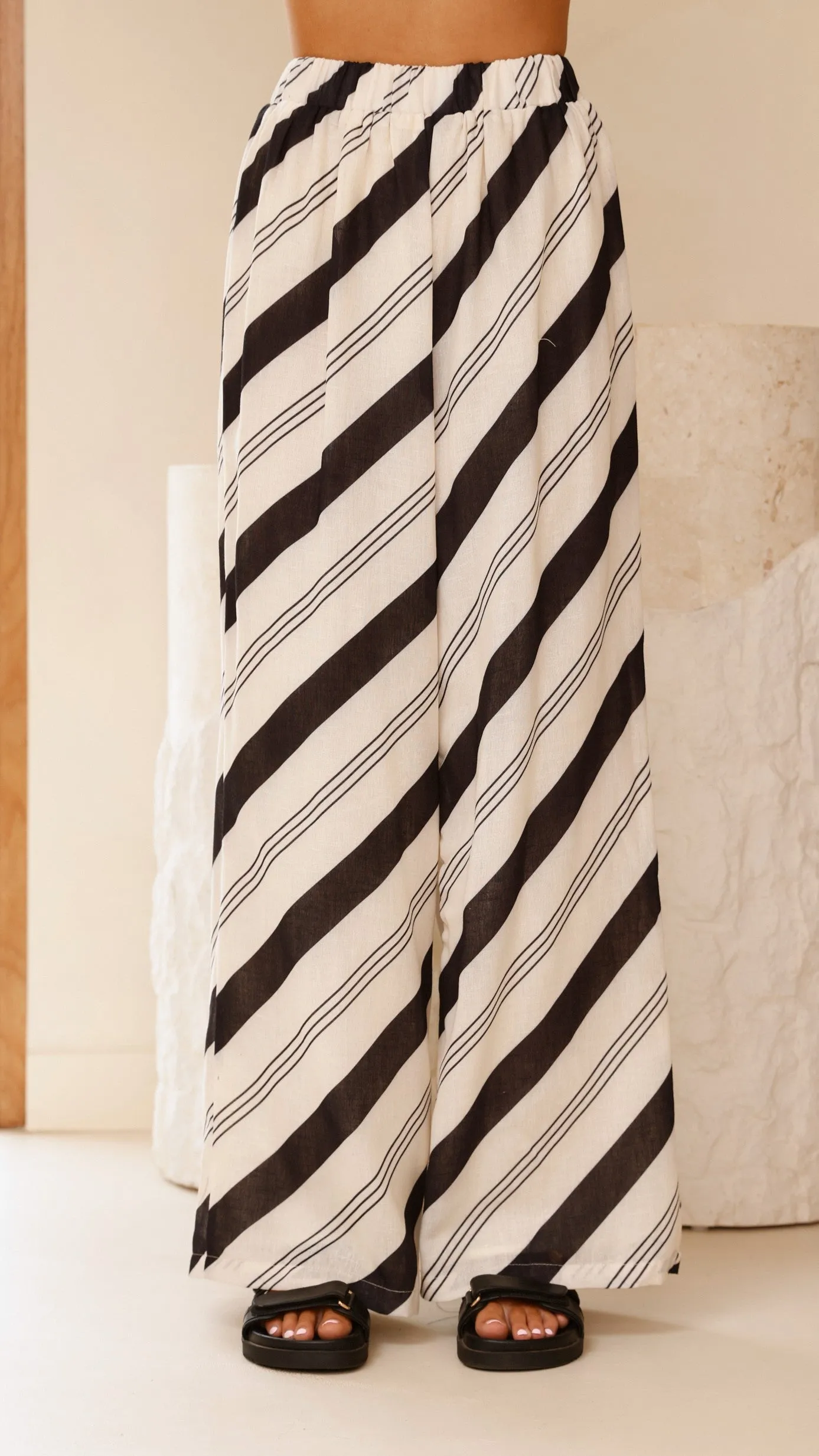 Torrey Wide Leg Pants - Black/Cream sold by Billy J product image thumbnail 2