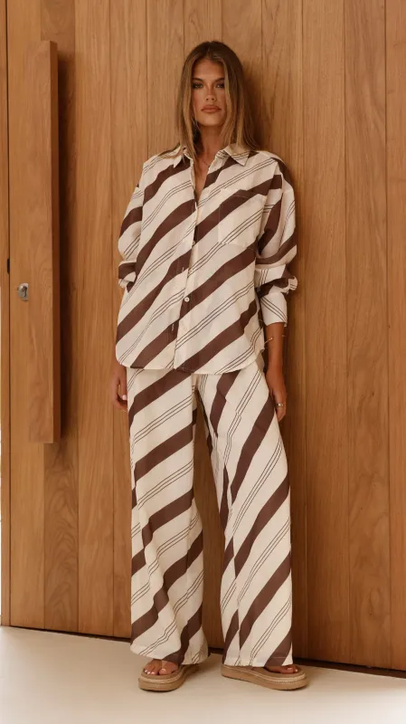 Torrey Wide Leg Pants - Cream/Cacao sold by Billy J
