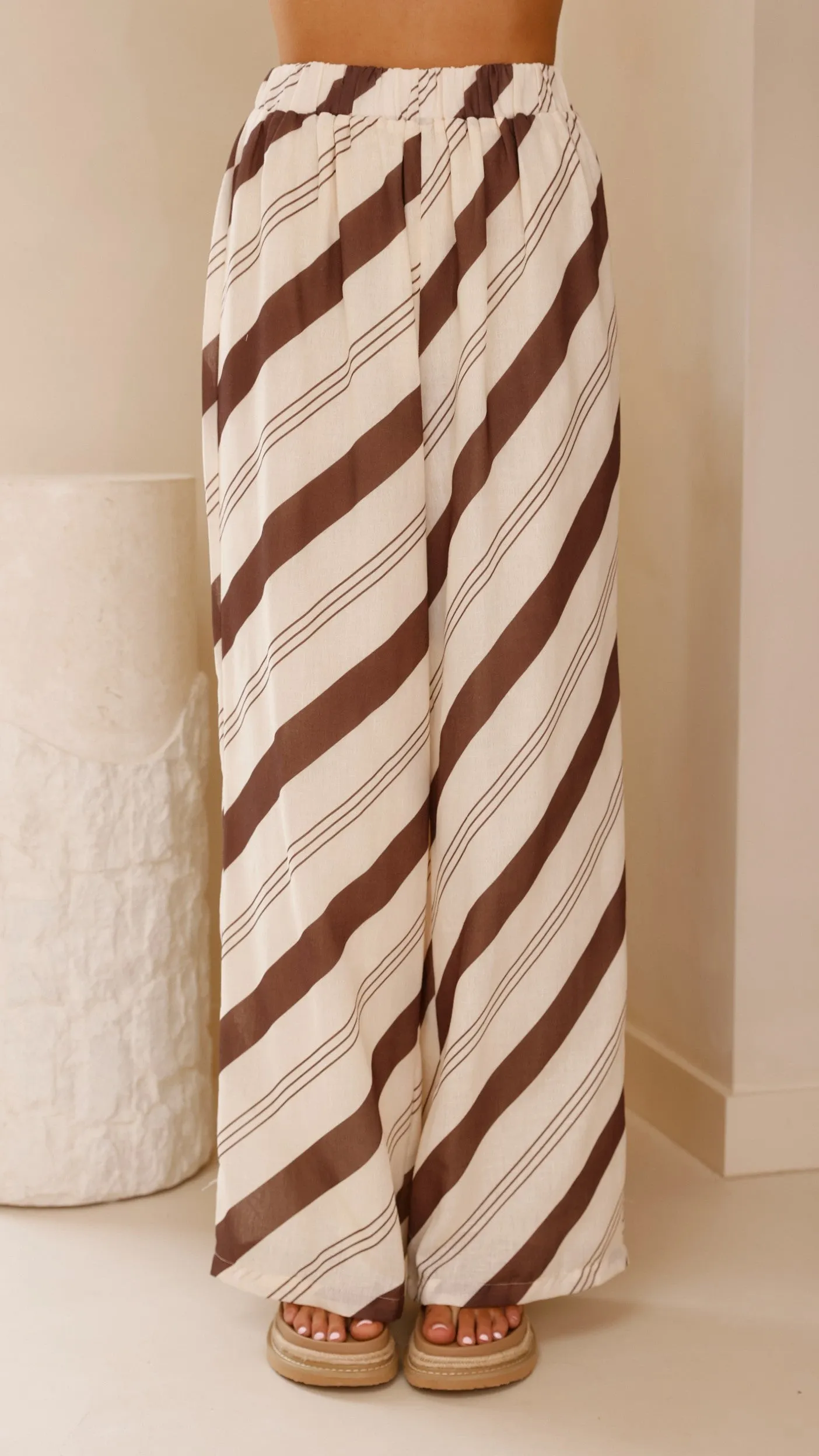 Torrey Wide Leg Pants - Cream/Cacao sold by Billy J product image thumbnail 2