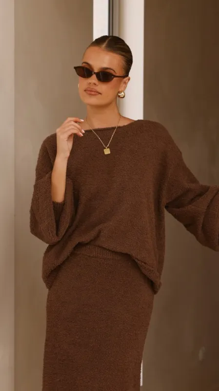 Cohen Knit Jumper - Chocolate made by Billy J