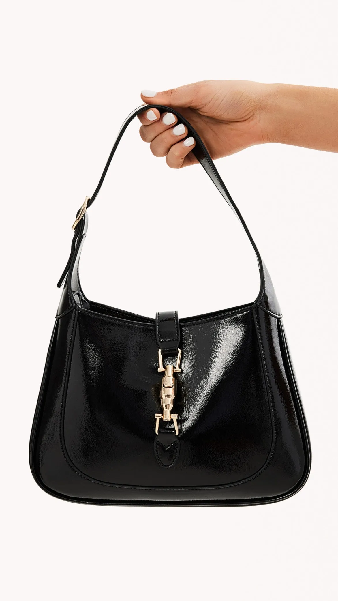 Alix Shoulder Bag - Black Crinkle Patent sold by Billy J product image thumbnail 3