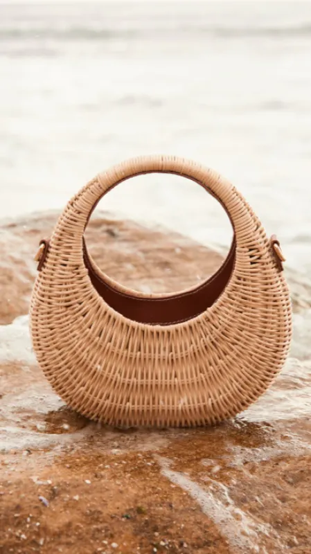 Gianna Handle Bag - Natural Rattan sold by Billy J