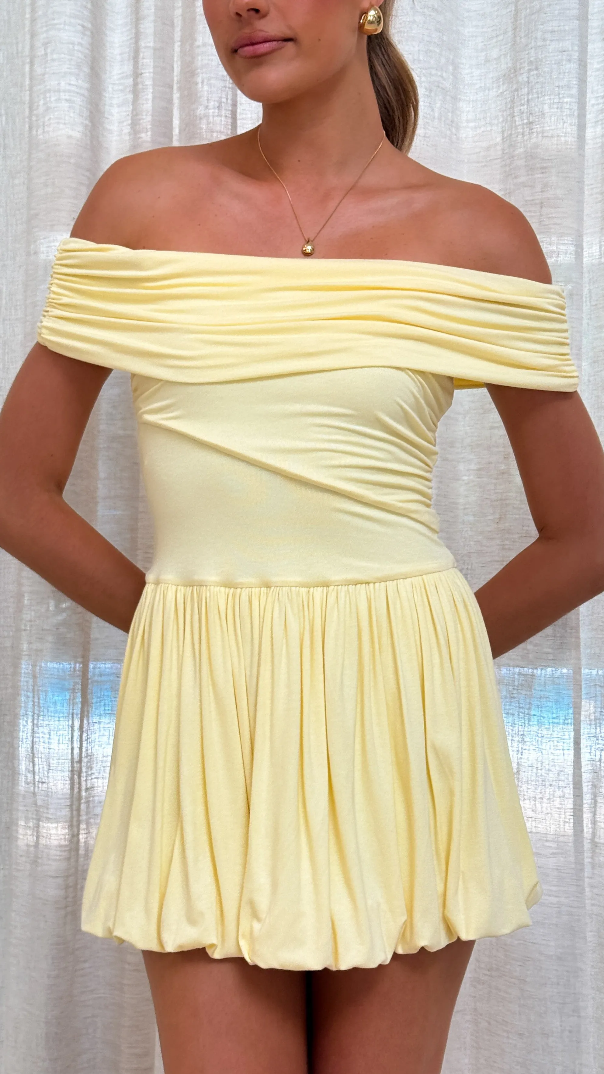 Manalla Mini Dress - Lemon sold by Billy J product image thumbnail 3