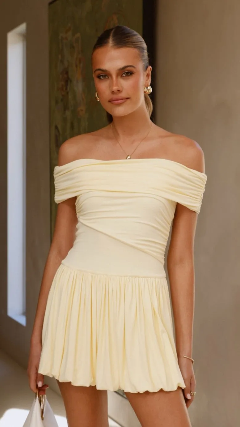 Manalla Mini Dress - Lemon sold by Billy J