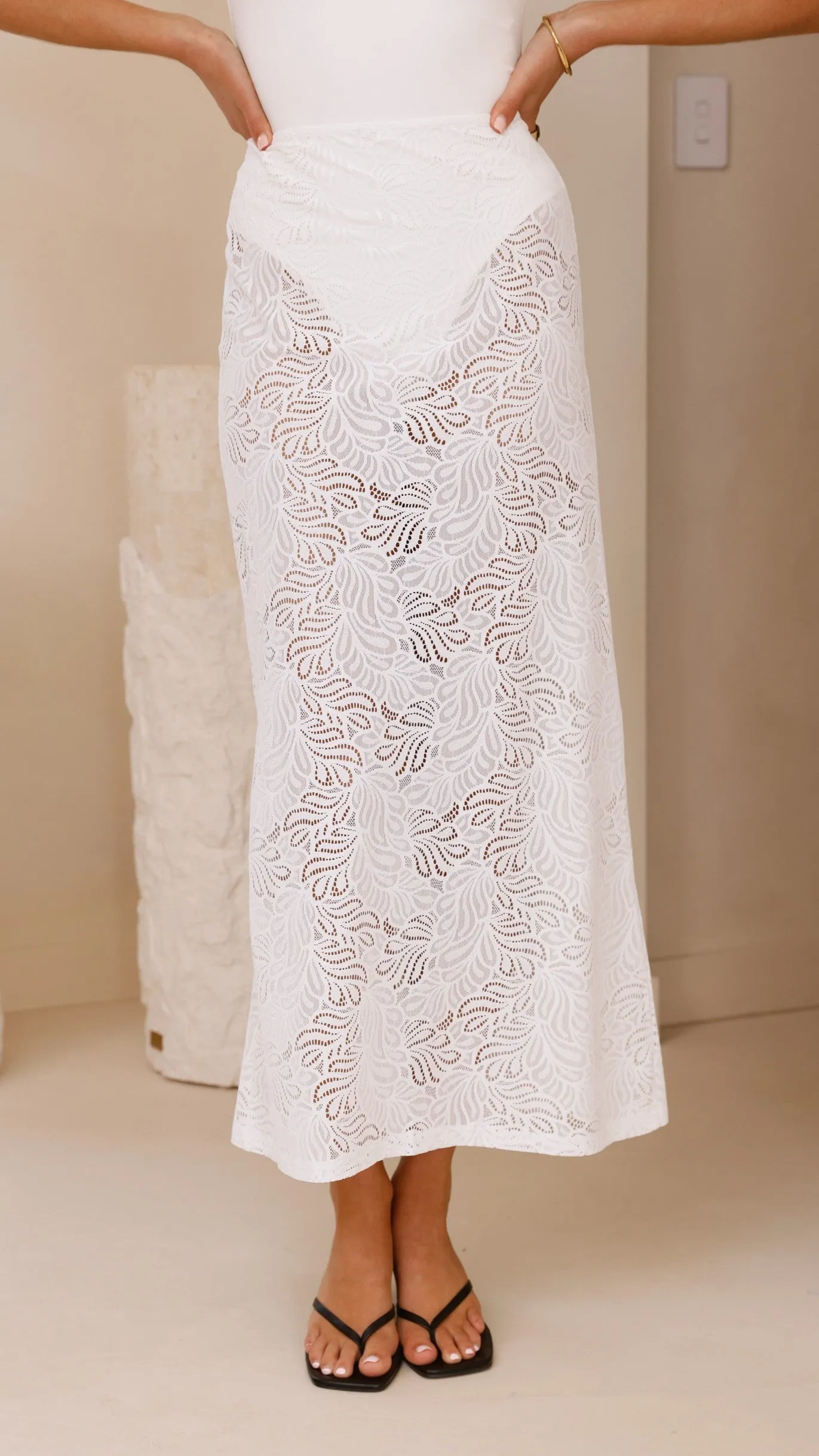 Louisa Lace Maxi Skirt - White sold by Billy J product image thumbnail 2