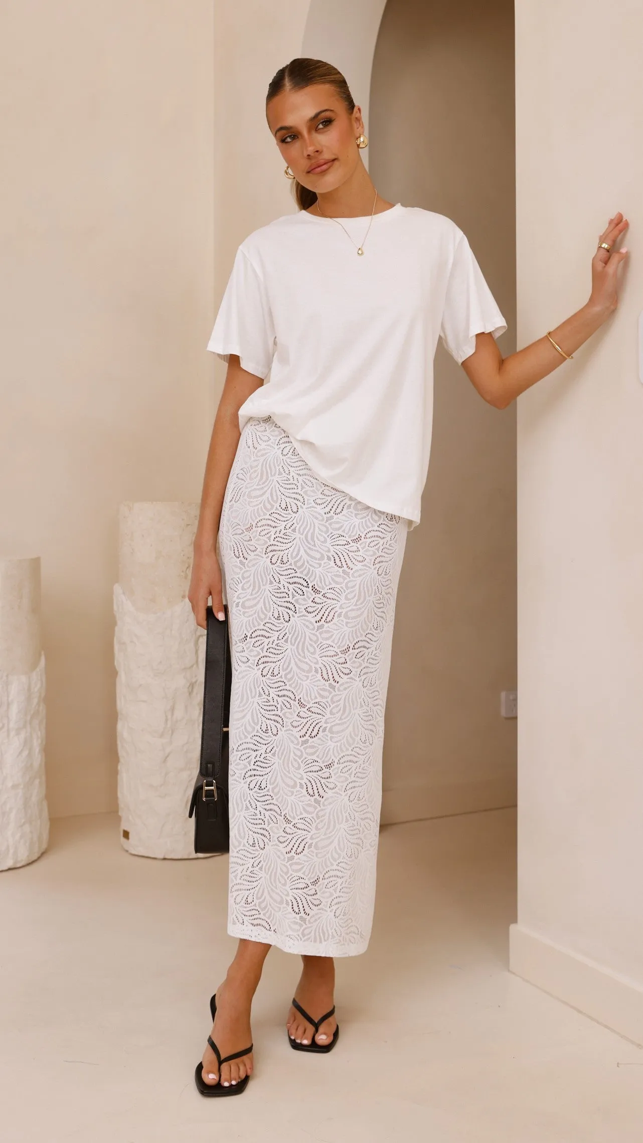 Louisa Lace Maxi Skirt - White sold by Billy J product image thumbnail 4