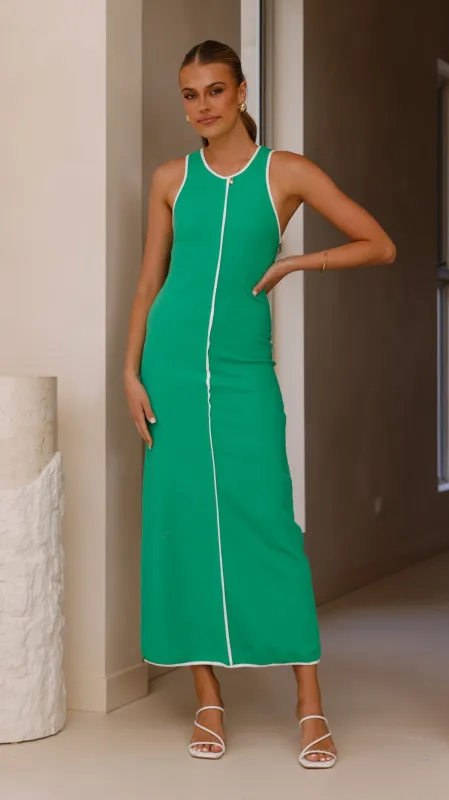 Milli Maxi Dress - Green/White sold by Billy J
