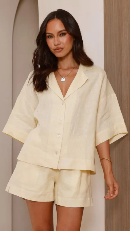 Luna Button Up Shirt - Yellow sold by Billy J