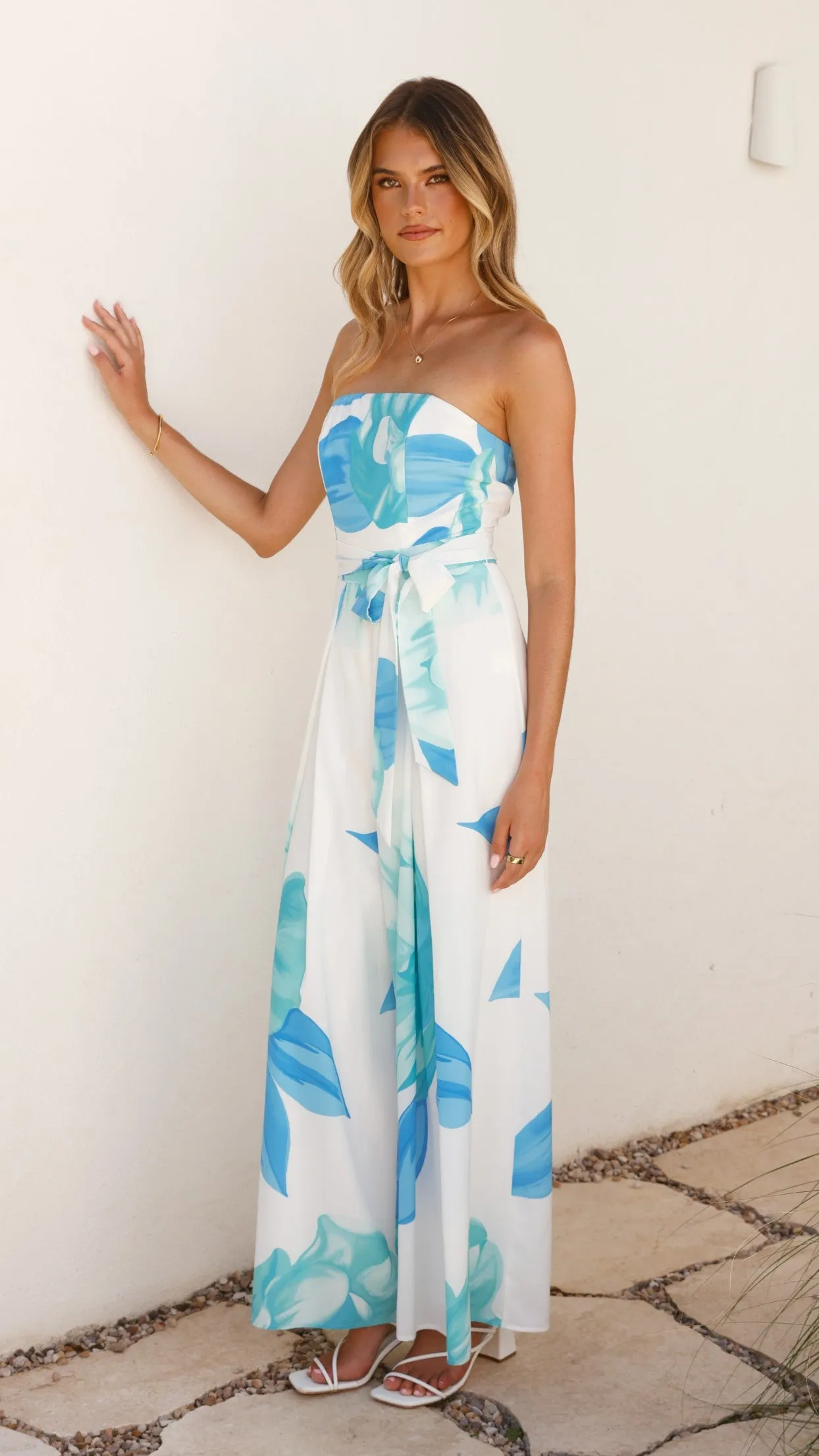 Maisy Strapless Jumpsuit - Blue Teal sold by Billy J product image thumbnail 5