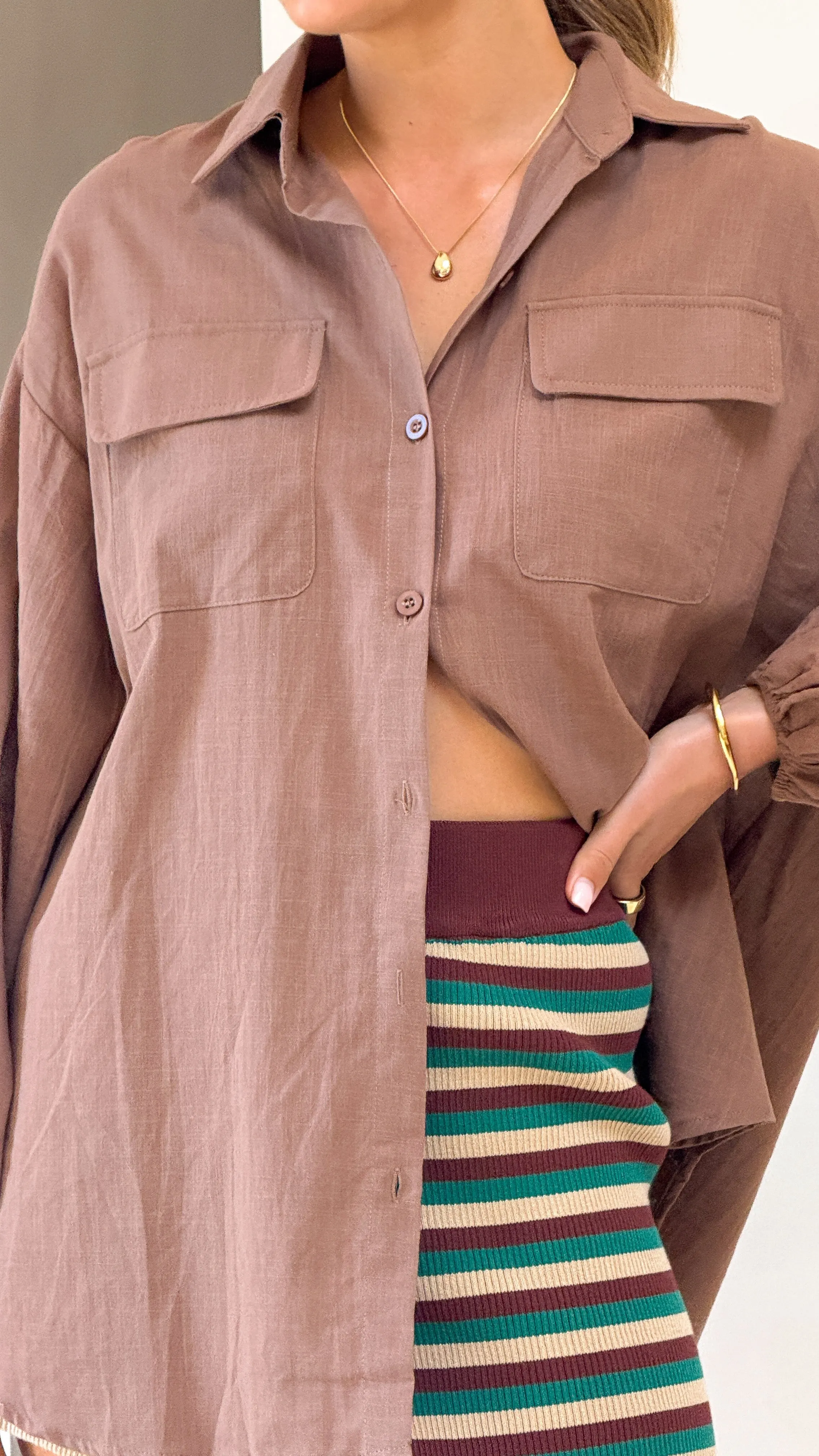 Bianca Knit Ribbed Shorts - Green Stripe sold by Billy J product image thumbnail 3