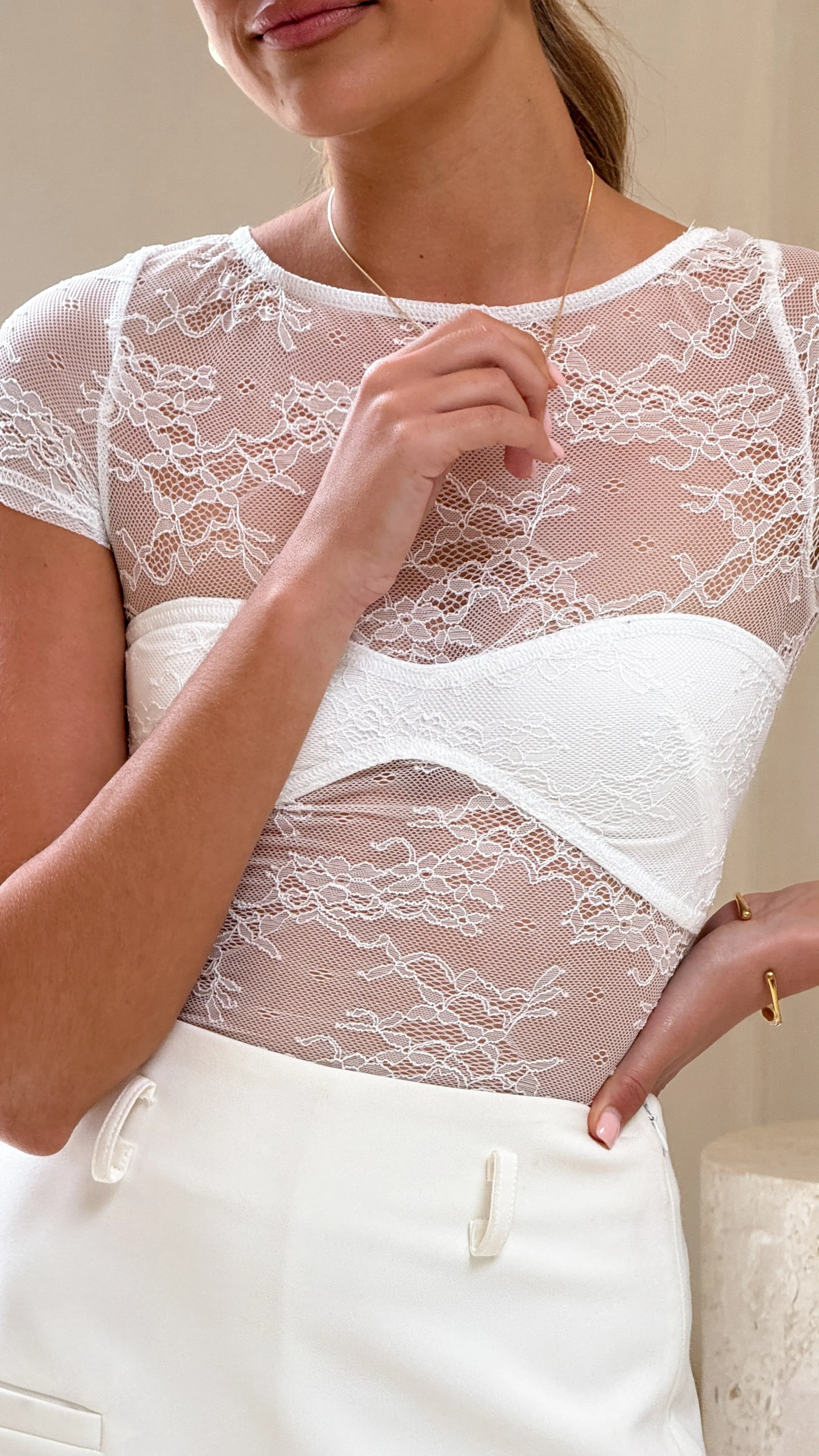 Kaylee Lace Top - White sold by Billy J product image thumbnail 5