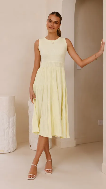 Kaida Midi Dress - Yellow sold by Billy J