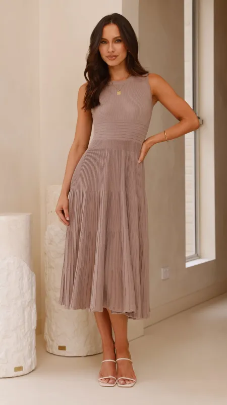 Kaida Midi Dress - Mocha sold by Billy J