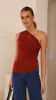 Cynthia One Shoulder Top - Wine sold by Billy J