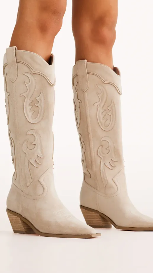 Tulie Boots - Light Beige Suede sold by Billy J
