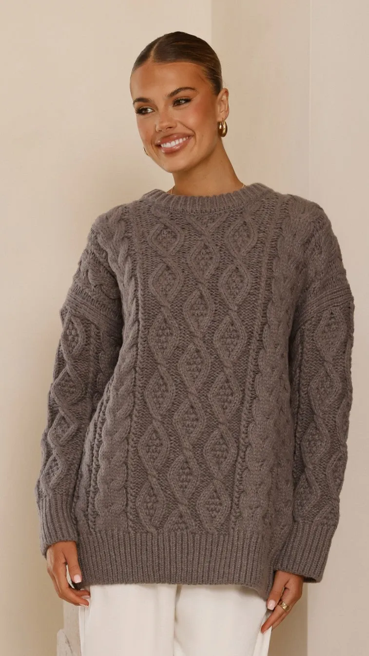 Valentina Knit Sweater - Grey sold by Billy J product image thumbnail 3