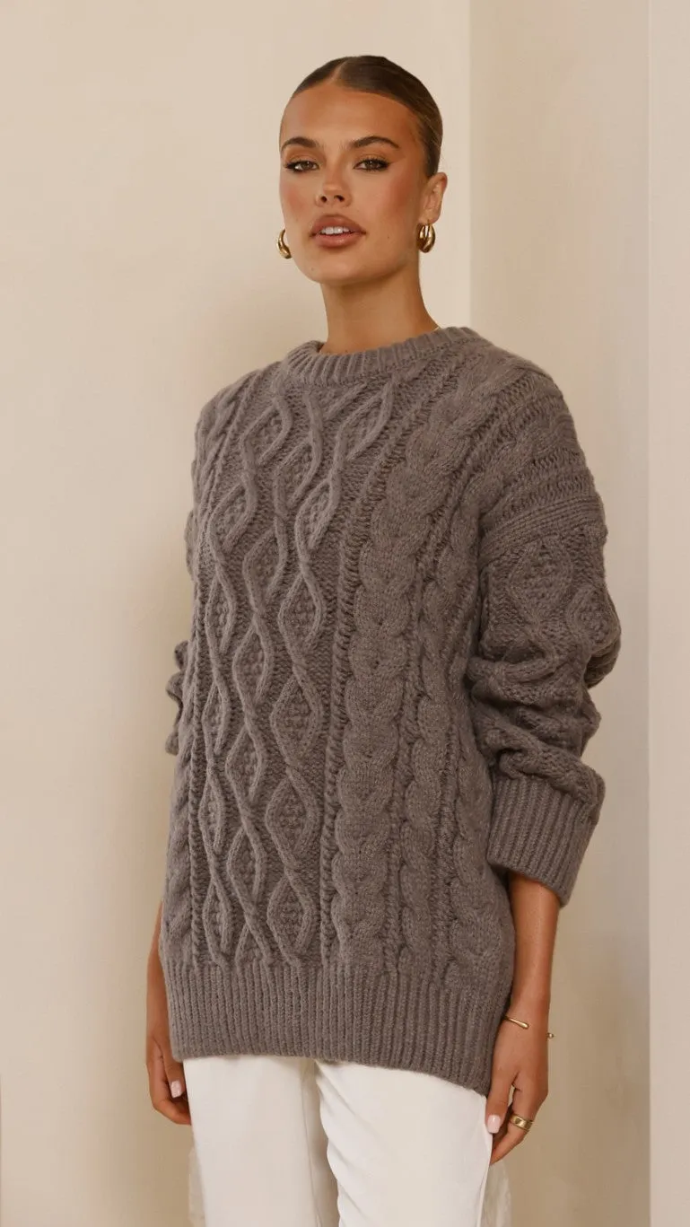 Valentina Knit Sweater - Grey sold by Billy J product image thumbnail 4