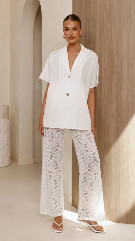 Azura Shirt And Pants Set - White sold by Billy J