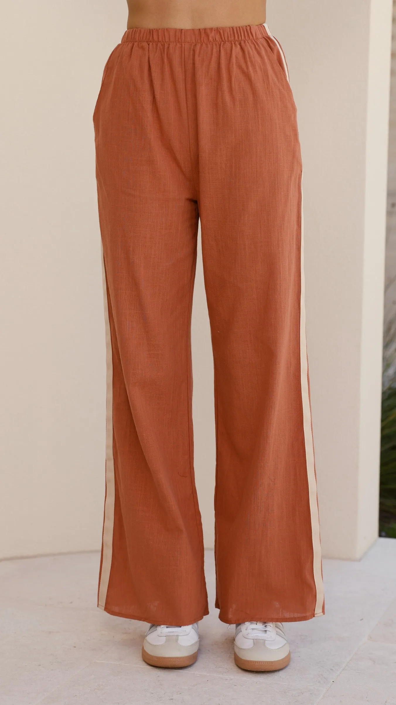 La Sirena Long Sleeve Top and Pants Set - White / Rust sold by Billy J product image thumbnail 3