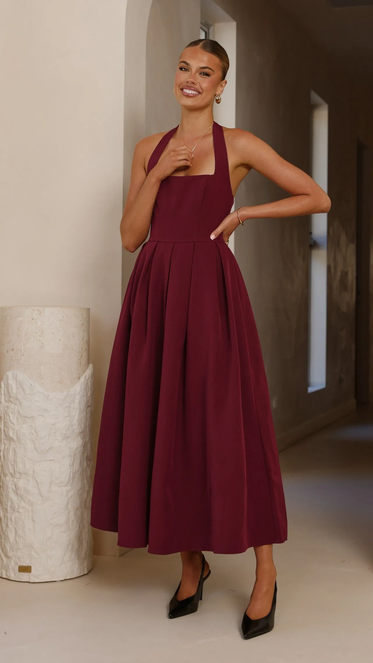 Kristen Maxi Dress - Wine sold by Billy J