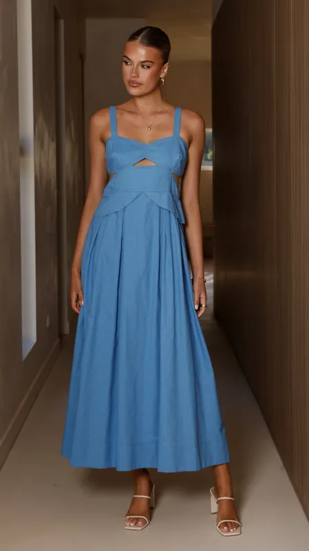 Harleigh Midi Dress - Blue sold by Billy J