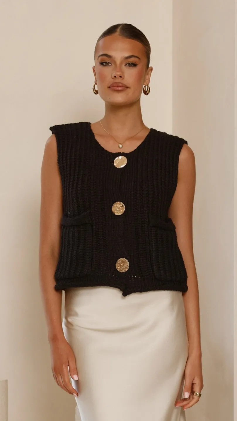 Jaffa Cropped Knit Vest - Black sold by Billy J product image thumbnail 2
