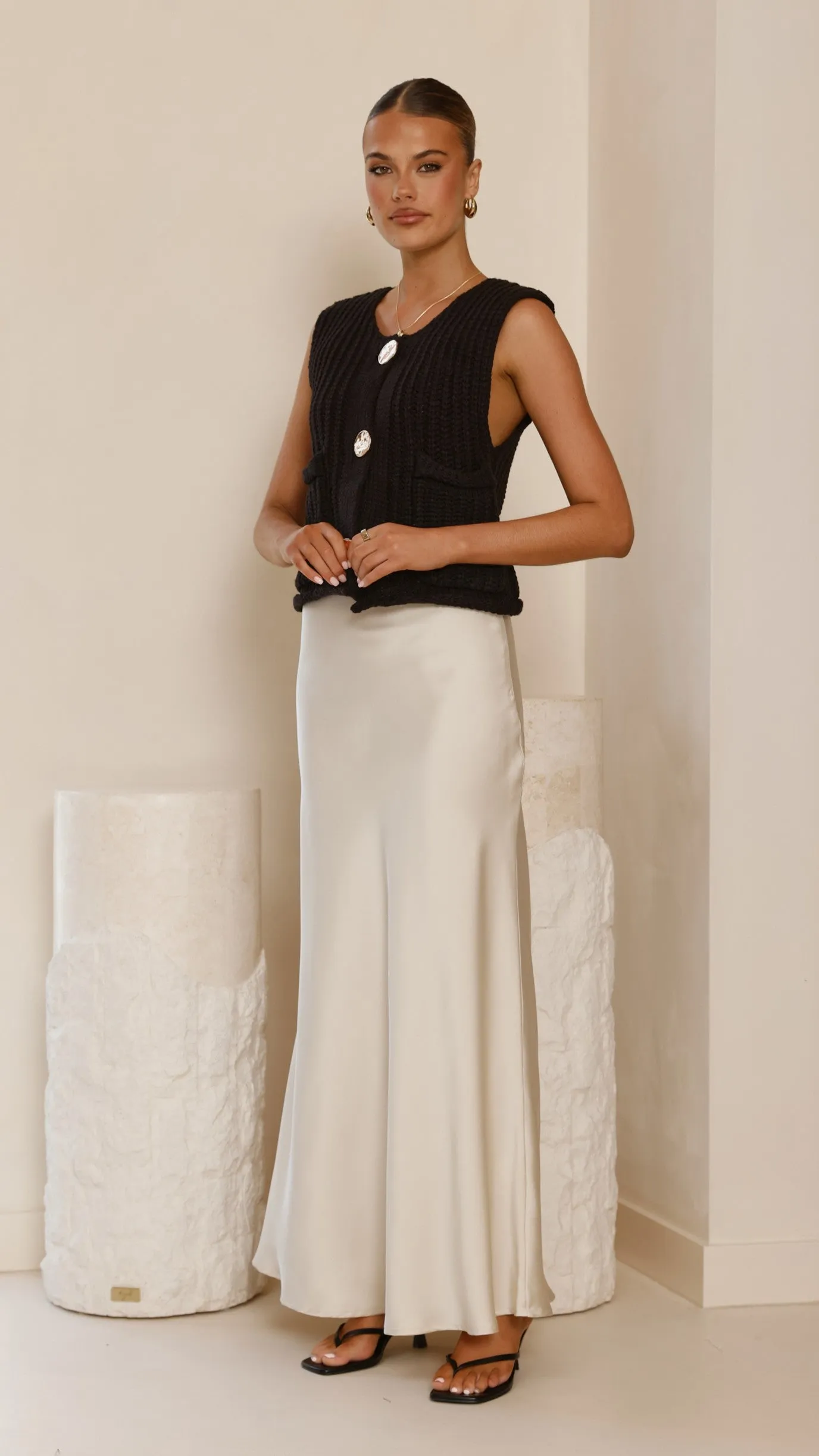 Jaffa Cropped Knit Vest - Black sold by Billy J product image thumbnail 4