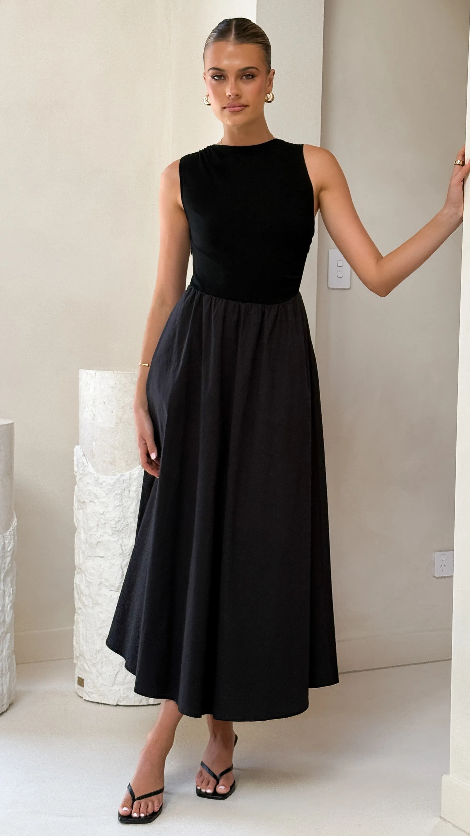 Aria Sleeveless Midi Dress - Black sold by Billy J product image thumbnail 4