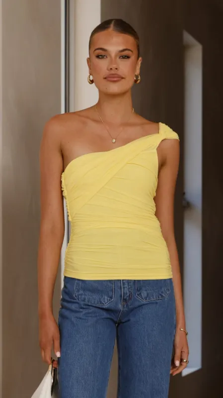 Liana Asymmetrical Top - Yellow sold by Billy J