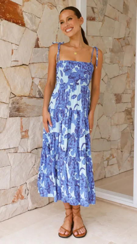 Badar Maxi Dress - Blue Floral sold by Billy J