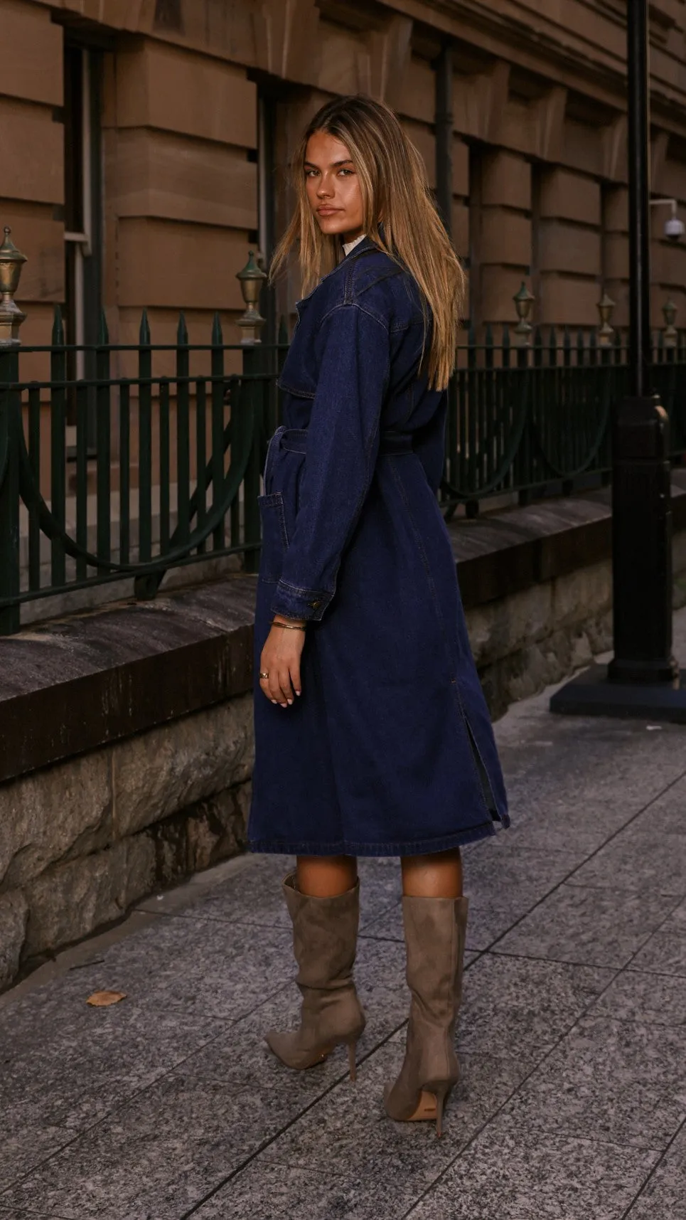 Harlequin Coat - Mid Blue Denim sold by Billy J product image thumbnail 2