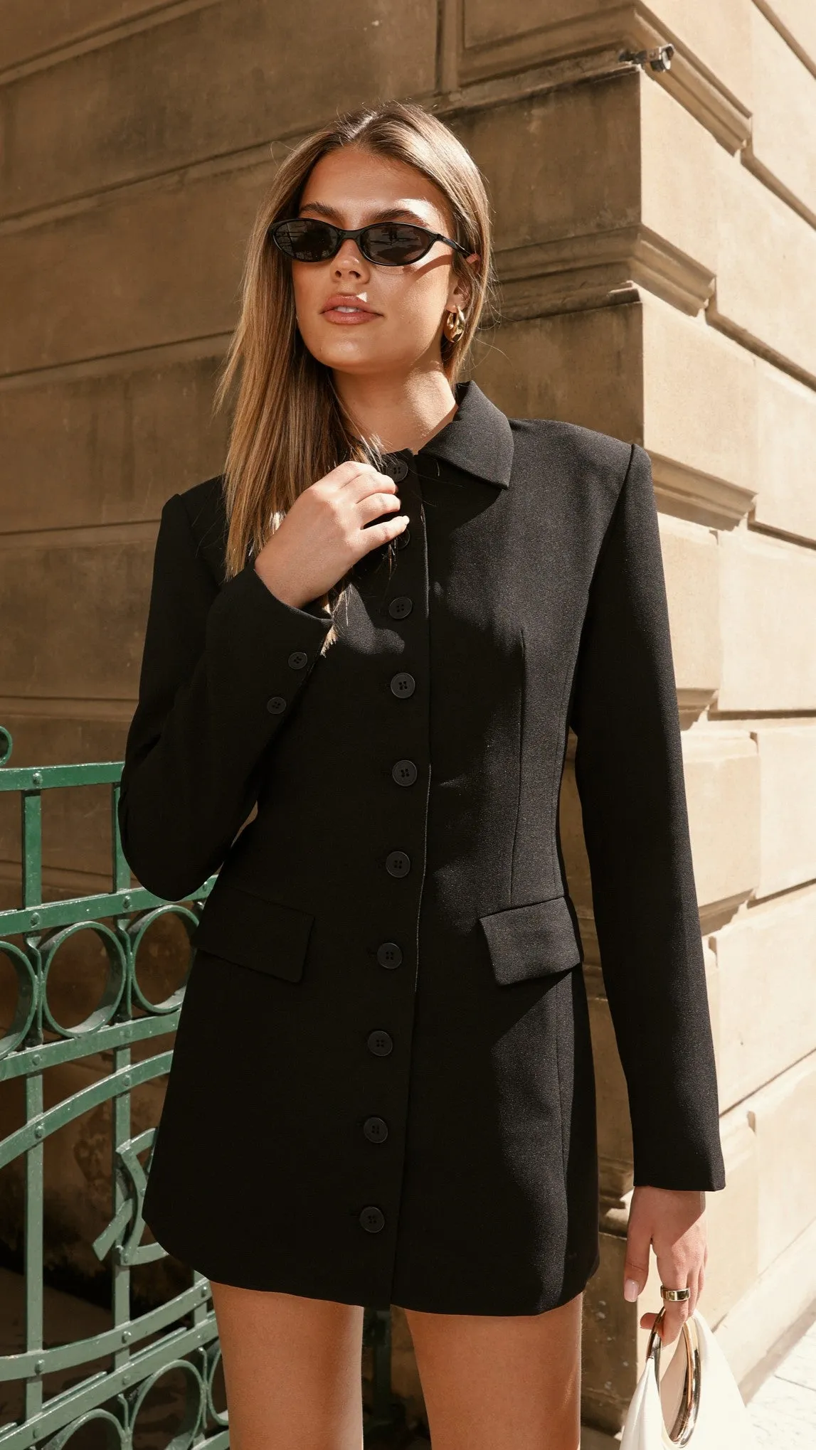 Cheri Long Sleeve Mini Dress - Ink Black sold by Billy J