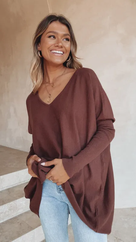 Amalia Knit Top - Chocolate sold by Billy J