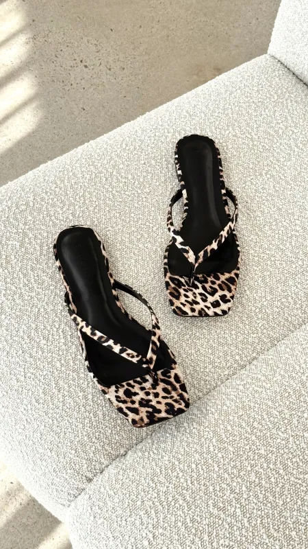 Tove Sandal - Leopard Satin sold by Billy J